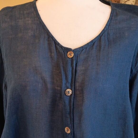 Kleen Linen Long Sleeve Tunic. Cottagecore. Lagenlook - Picture 2 of 11
